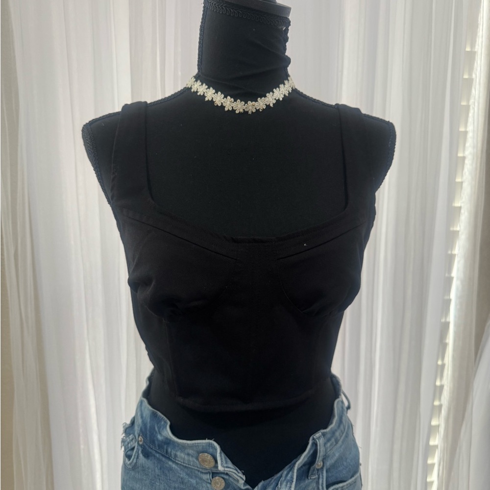La Hearts Black Women's Crop Top